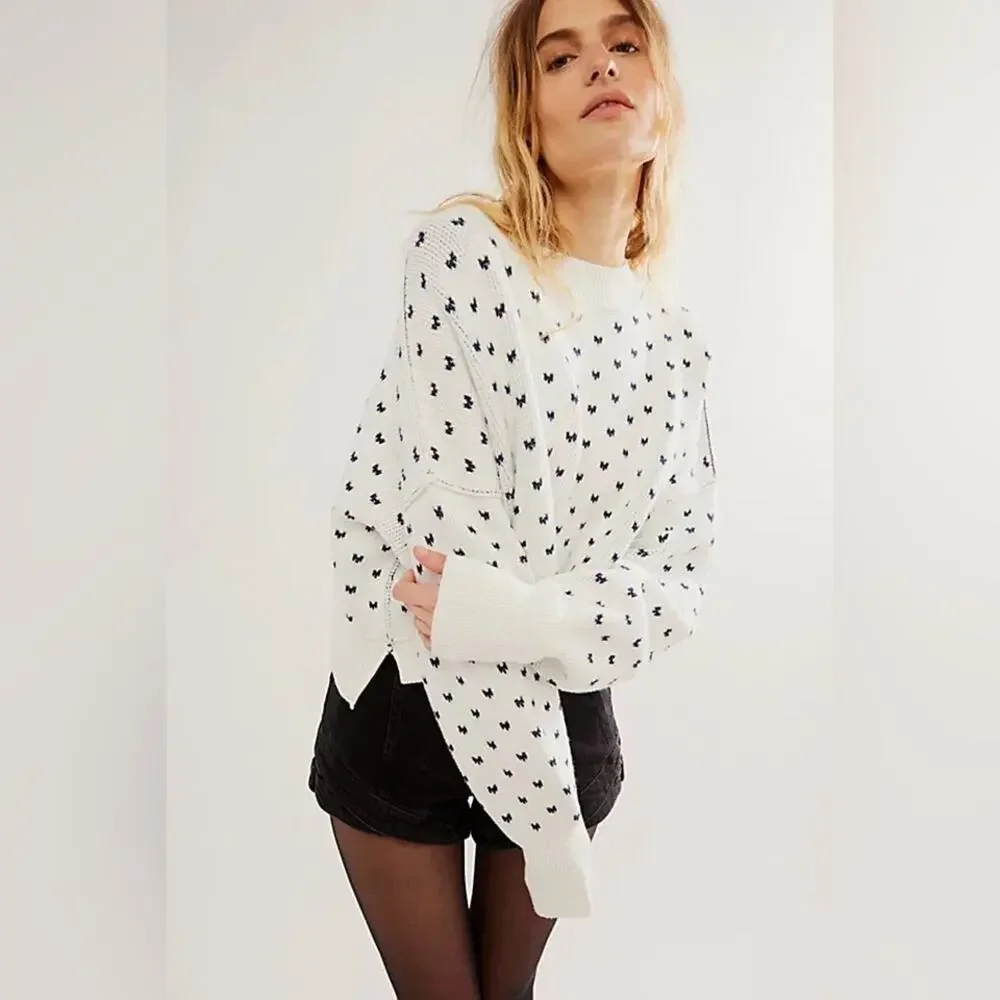 Free People Pattern Easy Street Crop Pullover XS